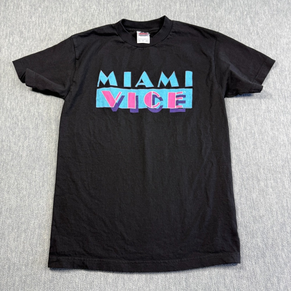 Miami Vice T-Shirt Women S Black Alstyle AAA Graphic Screen Print Short Sleeve